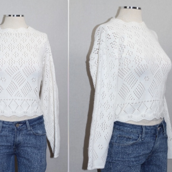 White Cotton Sweater - Picture 3 of 7